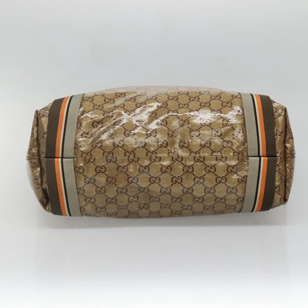 GUCCI GG Crystal Sherry Line Tote Bag Coated Canvas Brown - Picture 9 of 16